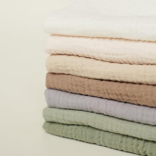 Konssy Baby Muslin Washcloths 7-Pack, 100% Cotton Baby Bath Washcloths, Soft & Absorbent Wash Cloths and Burp Cloths for Newborn Kids Girls & Boys, 11x11 inches thumbnail 4