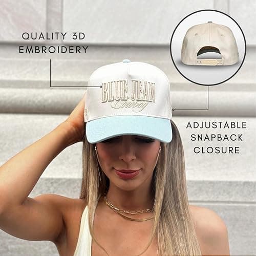 Vintage Western Trucker Hat | Men & Women | Country Cute Caps for Cowgirls Cowboys | Camo Denim Embroidered Cotton | Snapback thumbnail 6
