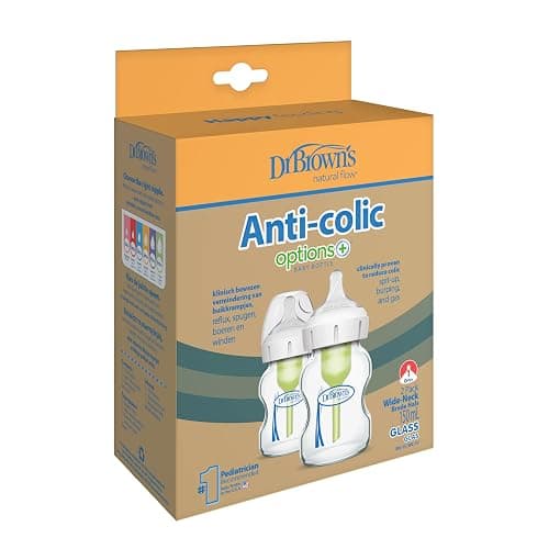 Dr. Brown's Pack de 2 Biberones Anticólicos Cristal 150 ml | Sistema de ventilación interna patentado que evita que el bebé trague aire durante la toma thumbnail 3