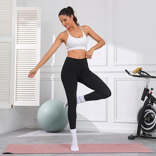 Toetally Pilates Socks for Women Mid Calf Slouch Yoga Socks with Non Slip Grippers for Barre Boot Sock 3 Pairs thumbnail 3