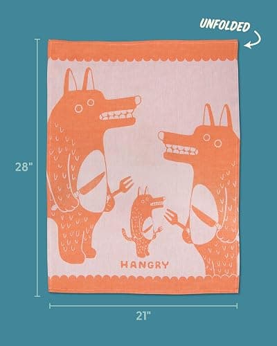 Blue Q Hangry Woven Jacquard Dish Towel - Funny Kitchen Towels, 100% Cotton, Durable, Soft & Super Absorbent, Machine Washable & Fade-Resistant, Functional Gift Ideas, Vibrant Colors, Size: 28" x 21" thumbnail 2