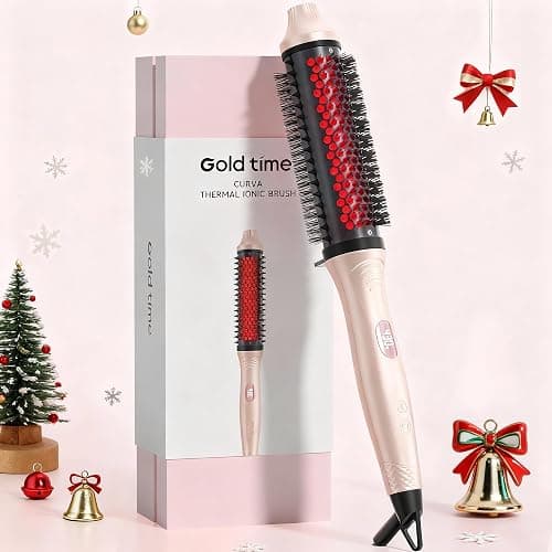 Infrared Thermal Brush, 1.65 inch Heated Round Brush for Blowout Look, Universal Voltage, Negative Ion Thermal Hair Tools, 6 Temperature, No Damage, Xmas Christmas Gifts for Women - Image 1