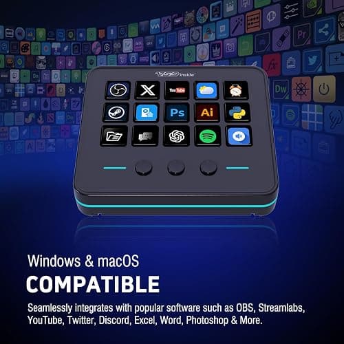 VSDINSIDE Macro Keypad, Stream Controller Deck Gaming Streaming Shortcut Keyboard, 18 Programmable Keys Customizable Visual AI Pad USB Soundboard for OBS, YouTube, Desk Office Setup, Laptop, PC, Mac thumbnail 7
