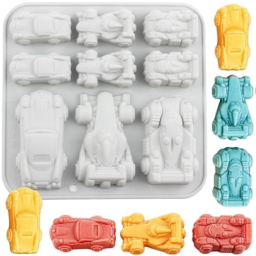 9 Cavity Racing Car Silicone Molds Car Themed Candy Mold For Chocolate Candy - Image 1