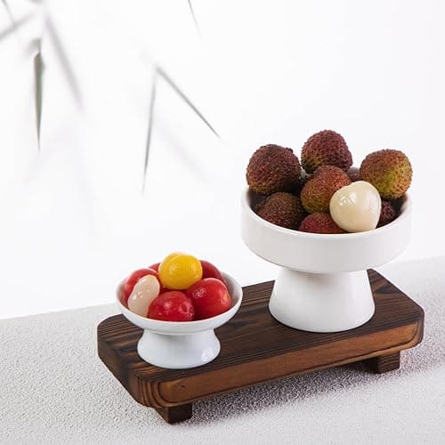 FLYIEE Wood Risers for Decor Display, Bathroom Counter Sink Decor, Dish Soap Tray Wood Tray for Kitchen Counter, Small Wooden Soap Stand, Wood Soap Pedestal, Soap Dispenser Stand Modern Farmhouse thumbnail 2