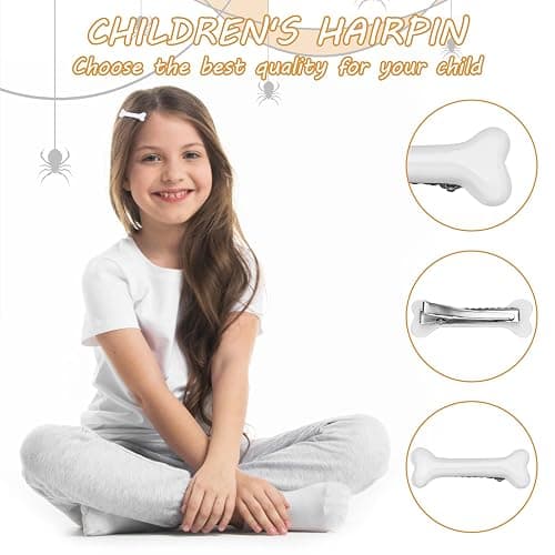 WLLHYF 4 Pieces Bone Hair Clip Skull Skeleton HairPins Side Hair Clip Cosplay Costume Decorative Hair Pins Clips Accessories Barettes for Women Girls thumbnail 3
