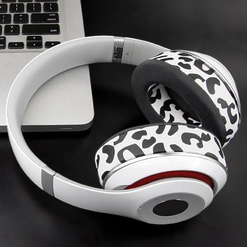 SoloWIT Cooling Gel Earpads Replacement for Beats Studio 2 & Studio 3 Wired & Wireless Headphones, Ear Pads Cushions with High-Density Noise Isolation Foam, Added Thickness - Snow Leopard thumbnail 6