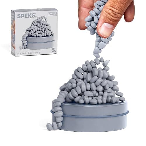 Speks Original Crags Ferrite Putty | 150+ Magnetic Stones in a Tin | Stress Relief Fidget Toy for Adults & Teens | Stocking Stuffer Neutral Slate, Small - Image 1