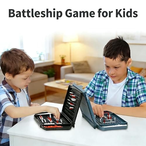 Battleship Classic Board Game – Strategy Game for Kids Ages 7 and Up, Compact & Portable Travel Game for 2 Players, Fun Family Game Night for Parent-Child Interaction thumbnail 2