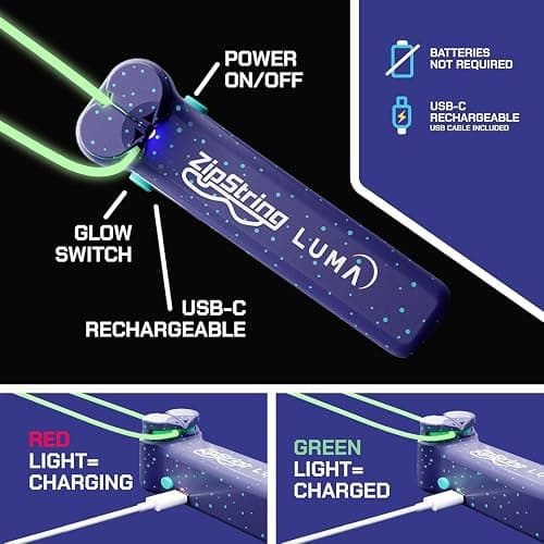 ZipString Luma - The Patented Glow-in-The-Dark Toy That Flies a Loop of String, Creates Endless Shapes and Tricks Built-in LED for Glowing Fun. Perfect STEM Gift for Kids & Adults. Wonderment Awaits thumbnail 7