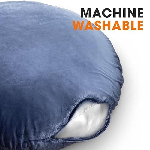 Cheer Collection Extra Large Floor Pillow, 32" Round Meditation Cushion, Oversized Yoga Pillow & Floor Cushions for Adults, Floor Pillows for Sitting, Meditation, and Seat Cushion - Navy Blue thumbnail 7