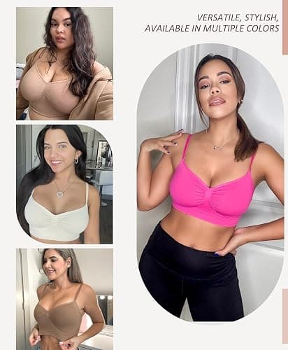 FeelinGirl Bralettes for Women with Support Comfortable Bras No Underwire Seamless Everyday Bras thumbnail 5