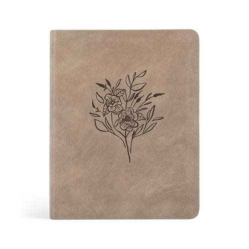 Hosanna Revival, New Living Translation, Notetaking Bible, Wide Margins, Taupe Leather-like Cover with Floral Design, Title: Marlo Theme - Image 1