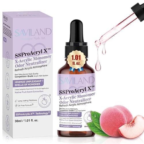 SAVILAND Peach Scent Monomer Odor Neutralizer for Acrylic Liquid 30ml | Eliminates Strong Monomer Odor, Zero Impact on SculptingEeffect, Long-lasting Scented, Relaxing Manicures Home Salon Use - Image 1