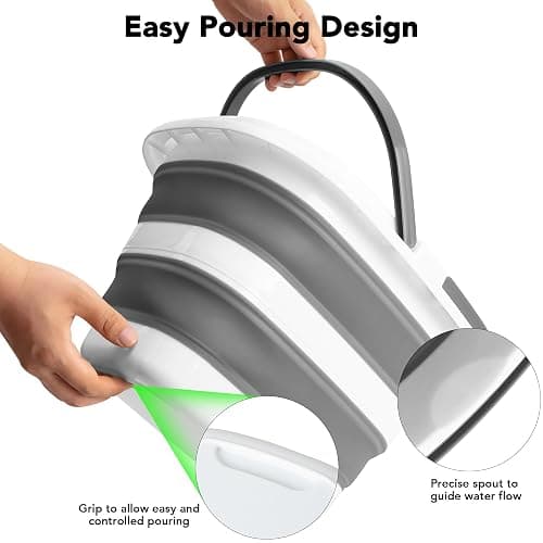 Large Collapsible Mop Bucket, 16L(4.2 Gallon) Plastic Bucket for House Cleaning, Car Washing, Silicone Cleaning Supplier Organizer, Portable Basket with Handle for Laundry Storage, RV Camping, Fishing thumbnail 5