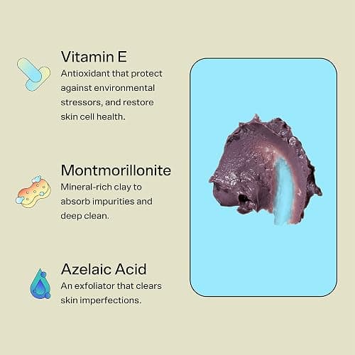 Bubble Skincare Come Clean Detoxifying Clay Mask - Mineral-Rich Face Mask with Azelaic Acid and Vitamin E to Gently Exfoliate and Protect Skin - Suitable for All Skin Types (45 ml) thumbnail 2