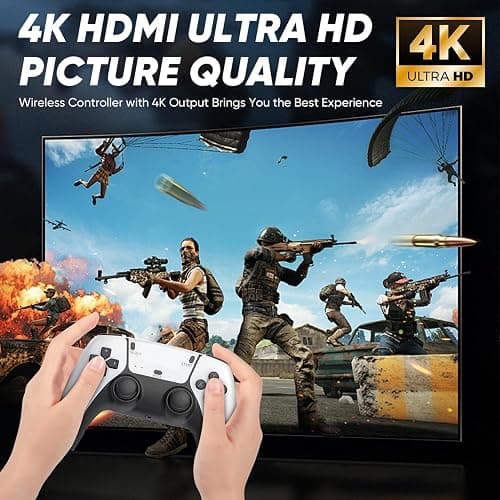 2026 Upgraded M15 Retro Game Stick, 4K HDMI Video Games Console with 40,000+ Built-in Classic Games, 14 Emulators, Plug & Play TV Game Stick with Dual 2.4G Wireless Controllers (128, GB) thumbnail 2
