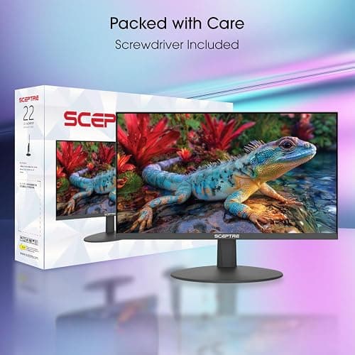 Sceptre New 22-Inch Gaming Monitor, FHD 1080p, Up to 144Hz, HDMI, DisplayPort, Built-in Speakers, Machine Black (E225W-FW144 Series, 2026) thumbnail 3