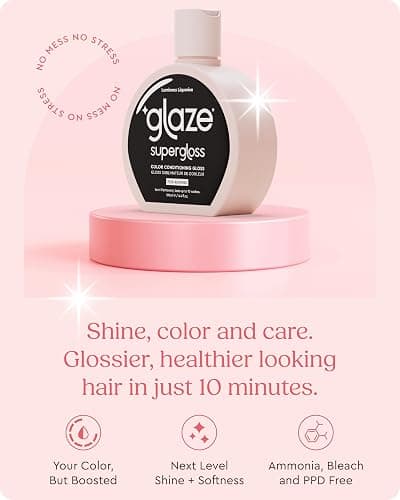 Glaze Supergloss Color Conditioning Gloss With Dispensing Pump – Hydrating Semi-Permanent Color Hair Gloss & Shine Boost – For Dark Brown Hair to Black Hair – 6.4 Fl Oz - Luminous Licorice thumbnail 3