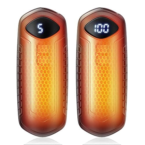Rechargeable Hand Warmers 2 Pack, 6000mAh Electric Hand Warmers, 5-Settings, Portable Pocket Heater, Great for Men Women Kids, sutable for Outdoors Office Travel Hunting - Image 1