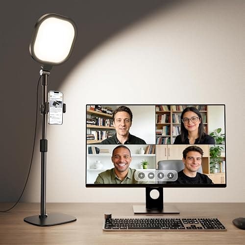 Zoom Lighting for Computer, Adjustable Desk Lighting for Video Calls, 30 Light Modes Video Conference Light, Desk Ring Light with Stand for Webcam, Meetings, Live Stream, Home Office. CRI 97.8 - Image 1