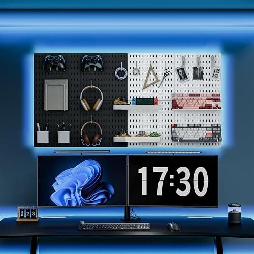 MULSAME Pegboard Combination Kit, 25.2" x 25.2" Wall Mounted Storage Set with 4 Pegboards & 20 Accessories Hanging, Peg Boards Organizer thumbnail 6