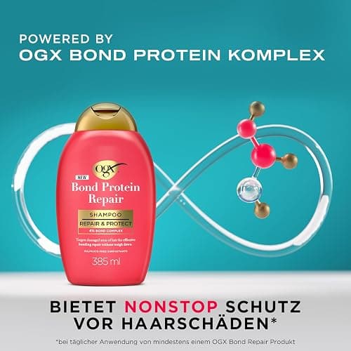 OGX Repair and Protect Bond Protein Repair Shampoo, 385 ml – Stärkt und repariert sprödes, trockenes oder beschädigtes Haar mit Lipi Pro Shield Technology und Dual-Action-Repair-Technologie thumbnail 4