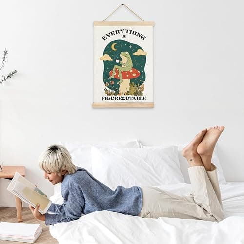 Everything is Figureoutable Inspirational Wall Decor, Rustic Cottagecore Frog Positive Affirmations Canvas Prints Wall Decor for Bedroom Living Room Home, 12x16 Inch thumbnail 5