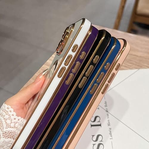 OOK Magnatic Case for iPhone 16 Pro Case [Compatible with MagSafe] Full Camera Lens Protector Gold Electroplate Edge Soft TPU Shockproof Protective Phone Case for Women Girls 6.3 Inch - Pink thumbnail 5
