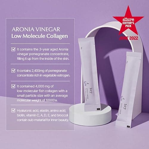 107 ARONIA Vinegar Low Molecular Collagen Jelly Stick l Vitamin, Collagen, Hyaluronic Acids, Elastin, Probiotic l Korean Beauty Collagen l Inner Beauty Collagen Sticks (20g x 14 Pouches) thumbnail 2