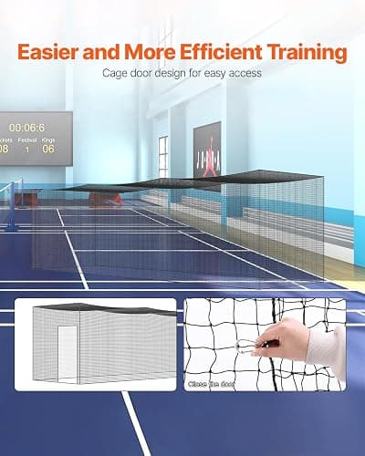 VEVOR Batting Netting,Training Net for Softball Baseball Batting Hitting | 10/35/42/55/70 FT Professional Practice Portable Pitching Cage,Heavy Duty Enclosed PE Net,Indoor,Outdoor,Backyard(NET ONLY) thumbnail 2