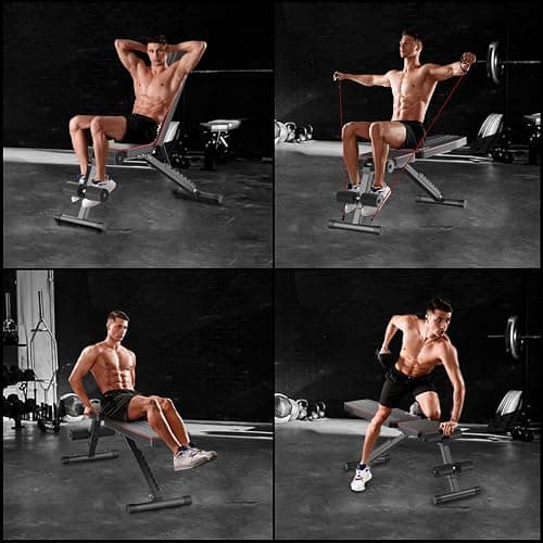 FitinOne Hantelbank Klappbar Verstellbar, Multifunktions Trainingsbank Schrägbank für Ganzkörper-workout, 6 in 1 Fitnessbank für zu Hause oder im Fitnessstudio, 300kg Gewichtskapazität thumbnail 7