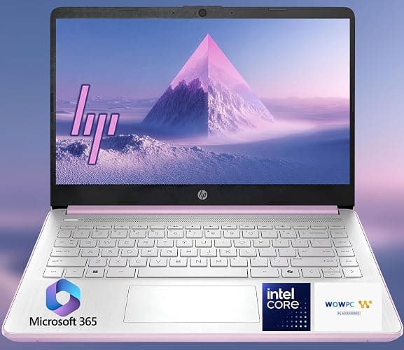 HP 14 Ultrabook Laptop • Intel CPU • 8GB RAM • 1.1TB Storage (128GB SSD w/External+ 1TB OneDrive) • Up to 12 Hours Battery Life • Windows 11 Pro • w/WOWPC Recovery USB - Image 1