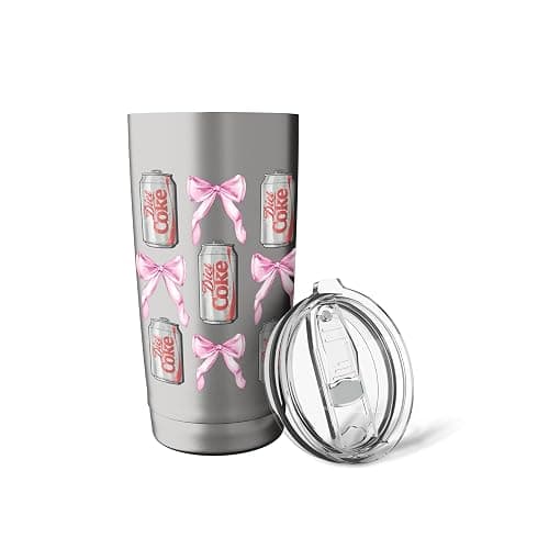 Coca-Cola Diet Coke & Pink Bows Collage Logo Vintage Stainless Steel Insulated Tumbler thumbnail 6