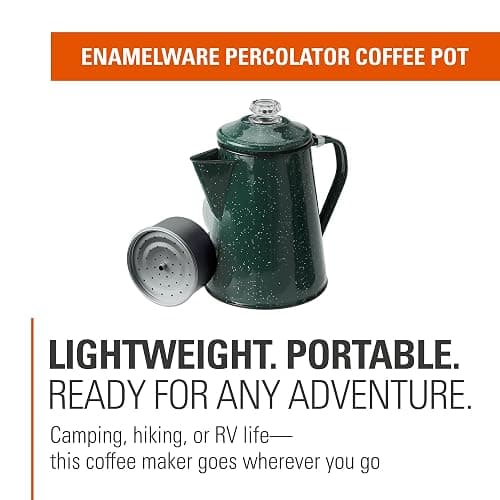 GSI Outdoors Percolator Coffee Pot | Enamelware Campfire Coffee Boiler Kettle for Outdoor Camping Cookware, Cabin, RV, Kitchen, Hunting & Backpacking thumbnail 4