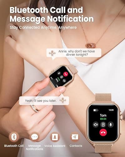 Smart Watch for Women for iPhone Android:1.85" Smartwatch Fitness Tracker | Make/Answer Call Sleep Heart Rate SpO2 Blood Pressure Monitor IP68 Waterproof 120+Sport Mode 1000mAh Battery 2Bands thumbnail 5