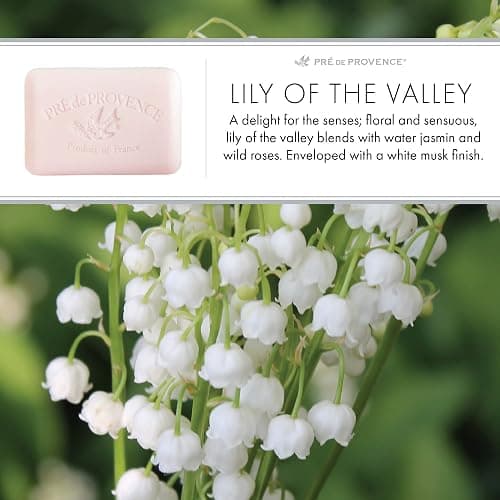 Pre de Provence Artisanal Soap Bar, Enriched with Organic Shea Butter, Natural French Skincare, Quad Milled for Rich Smooth Lather, 8.8 Ounce, Lily Of The Valley thumbnail 6