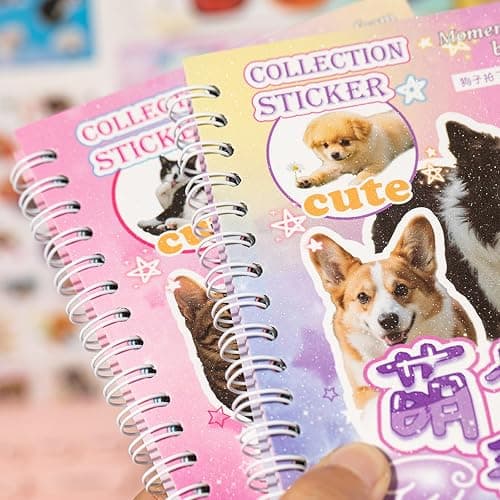 ZHIJIANHZ Cat and Dog Stickers Book Set 2 in 1,Value Set with 1600 Stickers 60 Pages Meme Sticker Books for Scrapbook Journal and Planner Coil Bound Sticker Albums thumbnail 7