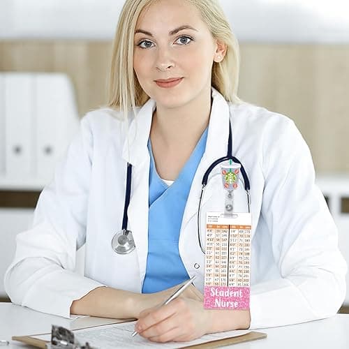Plifal Student Nurse Badge Buddy Card Holder Nursing Accessories Vertical ID Name Identification Tags Nurse Work W Height & Weight Conversion Charts thumbnail 2
