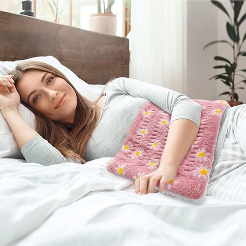 GOQOTOMO Flower Heating Pad for Back Pain Relief- 12" x 24"12 Heat Levels, 8 Timers Stay on, Machine Washable -F1224 - Pink - Pink flower thumbnail 6