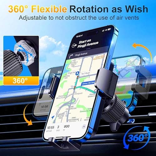 Qifutan Cell Phone Holder for Car Mount Car Vent Phone Mount, 360° Rotatable, Hands-Free Air Vent Holder for iPhone Smartphones Camera Mounts(4-7 Inch) thumbnail 4