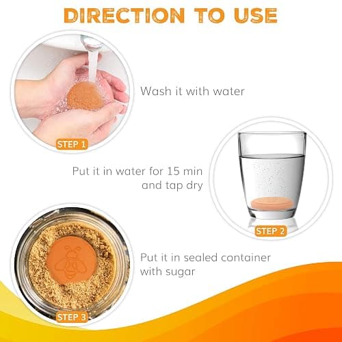 ENOLVO Terracotta Brown Sugar Saver- Brown Sugar Keeper Disc to Maintain Food Moisture in Storage Container - Terra Cotta Bear Softener Alternative - 1Pack thumbnail 5