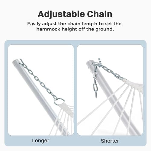 SUPERJARE Curved-Bar Hammock with Stand, 2 Person Heavy Duty Hammock Frame, Detachable Pillow & Portable Carrying Bag, Perfect for Outdoor & Indoor, Blue-Green Stripe thumbnail 7
