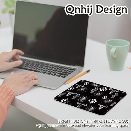 Qnhij Black Western Decor Mousepad, Gifts for Coworkers Employees, 9.5x8 Inch thumbnail 2