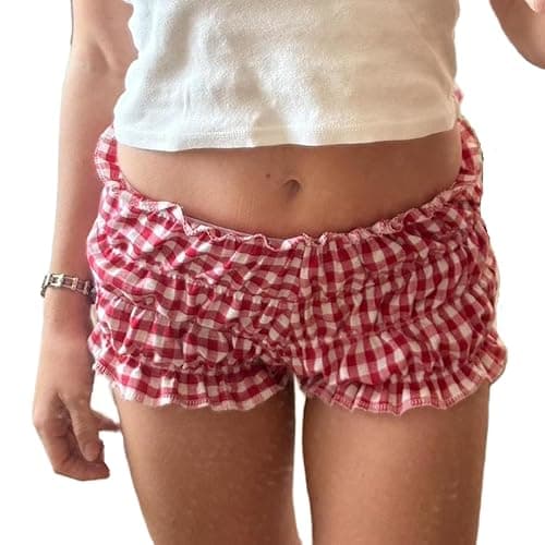 NUFIWI Women Lounge Shorts Button Floral Print Y2k Low Rise Sexy Micro Shorts Slim Fit Pajama Bottoms Cute Sleep Shorts - Image 1