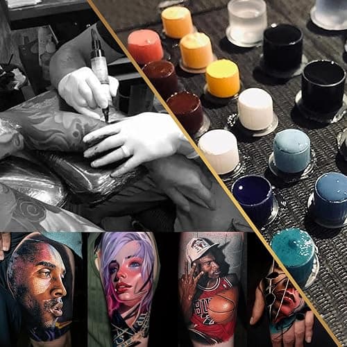 Jconly 320PCS Tattoo Practice Kit - Fake Skin and Ink Caps Set With 300 Mixed Pigment Cups (#9 Small, #13 Medium, #16 Large) and 20 Practice Skins - Tattoo Supplies thumbnail 7