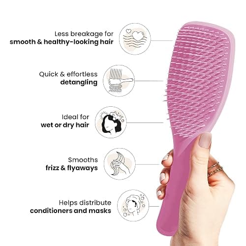 Tangle Teezer Ultimate Detangler Brush for Wet & Dry Hair, Eliminates Knots & Reduces Breakage for All Hair Types, Amazon Exclusive Rosebud thumbnail 4