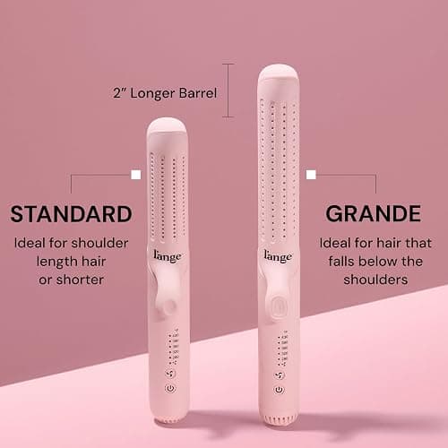 L'ANGE HAIR Le Duo Standard 360° Airflow Styler | 2-in-1 Curling Wand & Titanium Flat Iron Hair Straightener | Professional Hair Curler with Cooling Air Vents | Dual Voltage & Adjustable Temp (Blush) thumbnail 2
