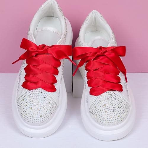 Booyckiy 3/4" Wide Satin Ribbon Shoelaces Flat Colorful Shoe Laces for Women thumbnail 3