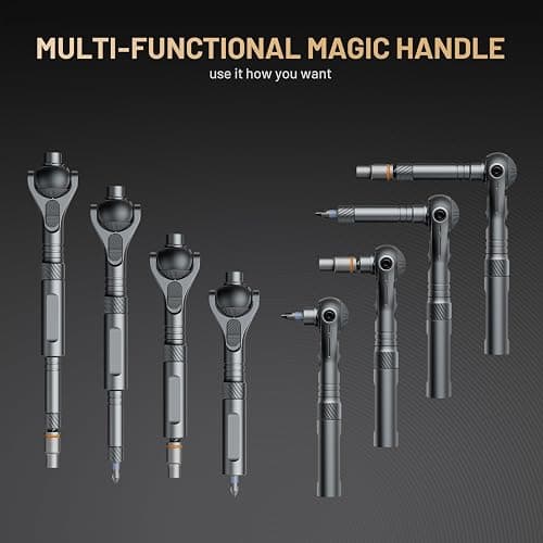 ATuMan 40 in 1 Ratchet Screwdriver Set with Detachable Handle, 180° Ratchet Head, 45-Tooth Mechanism, Magnetic Tool Kit with Case for Computer, Electronics Repair, Ideal for Home, DIY, and Maintenance thumbnail 4